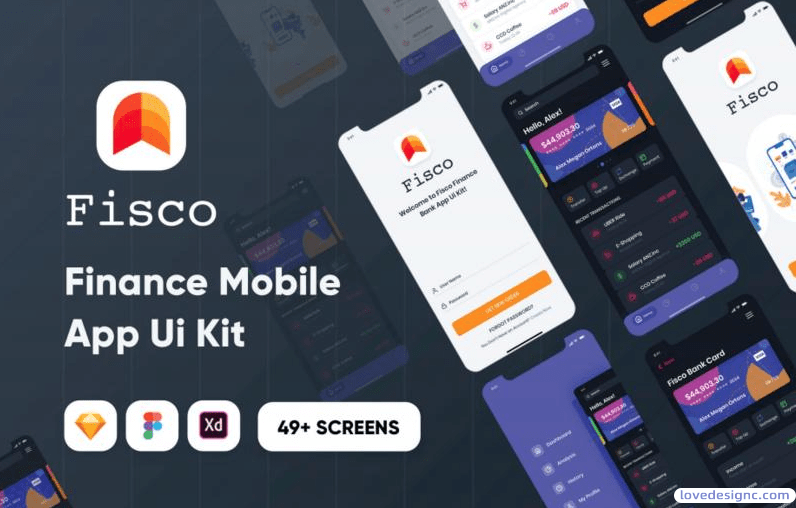 49个带暗黑模式风格金融银行手机app界面UI套件优质设计素材下载（提供sketch格式源文件）-爱设计爱分享c