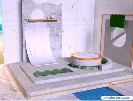 几何场景建模渲染C4D工程文件-爱设计爱分享c