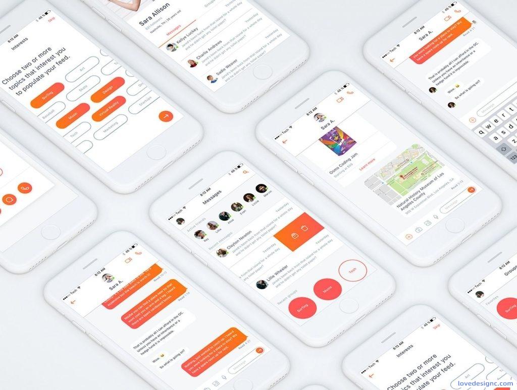 高品质的聊天社交UI源文件设计精品素材下载-爱设计爱分享c