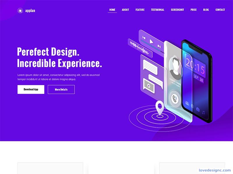 Landing page template 着陆页模板 PSD-爱设计爱分享c